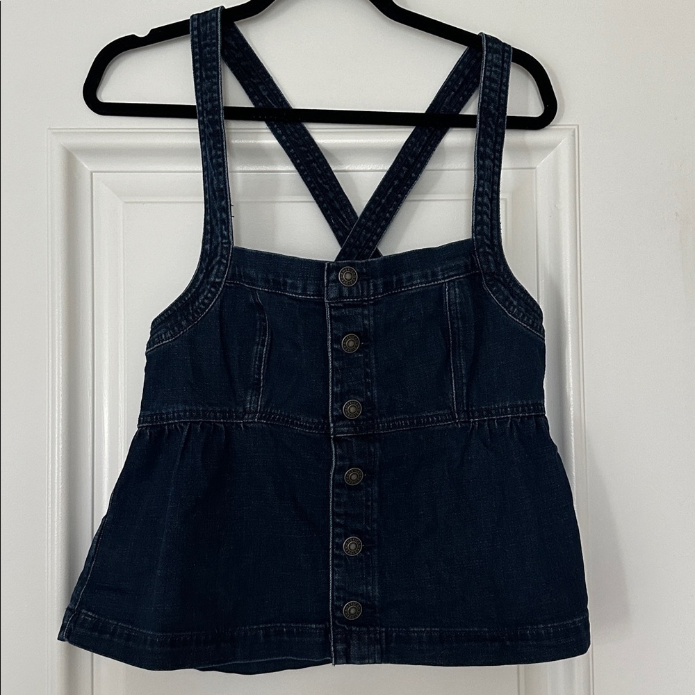 American Eagle Outfitters Dark Blue Denim Top